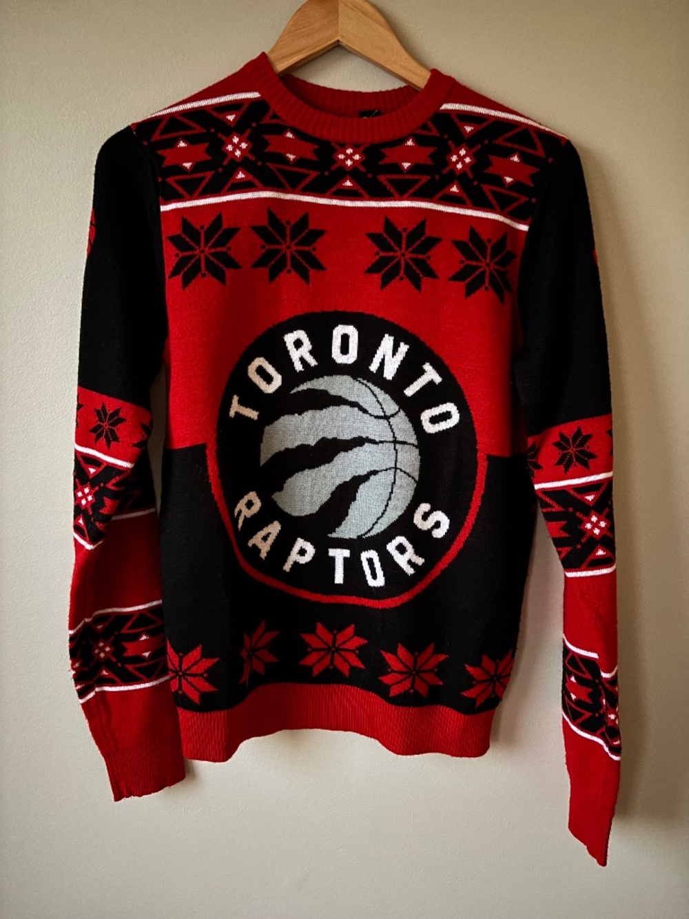 Women's NBA Toronto Raptors Ugly Christmas Holiday Sweater Red Size Small
